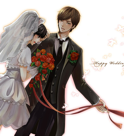 anime wedding and en