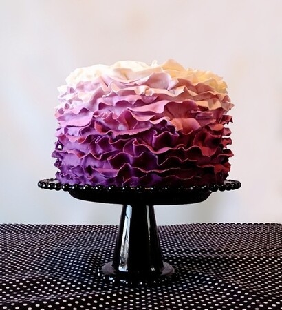 ruffle, polka dota and cake