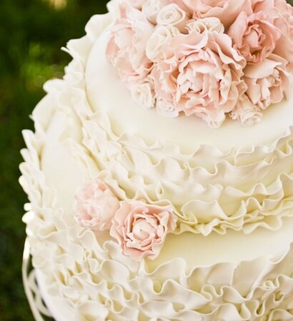 cake, ruffle and white