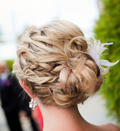 weddings, updo and braid