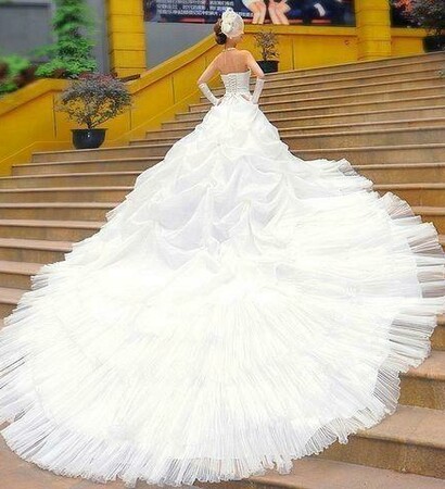 long, wedding dress and very long