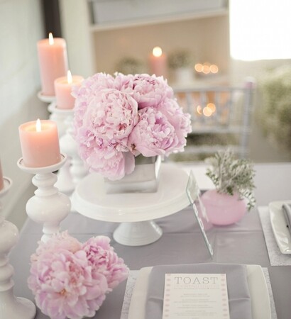 candles, pink and flowers