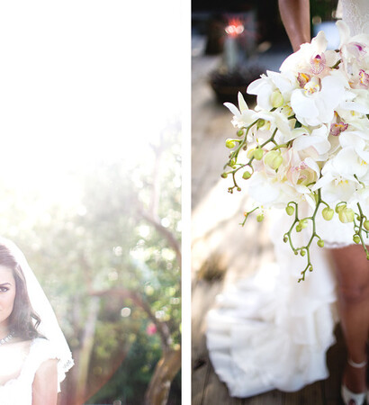 bride, bouquet and veil