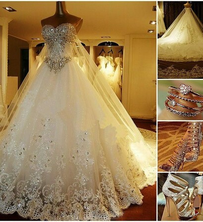 beauty, wedding dress and women fashion