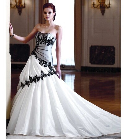 cute, wedding dress and black