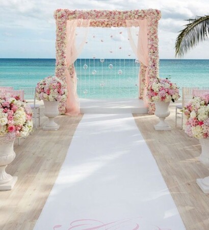 beach, flowers and weddingday