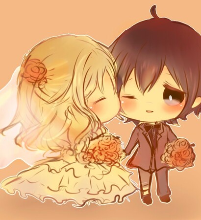 chibi, couple and pixiv member: えんじゅ(*´＾｀*)