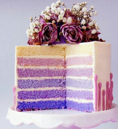 violet, OMG and wedding cake