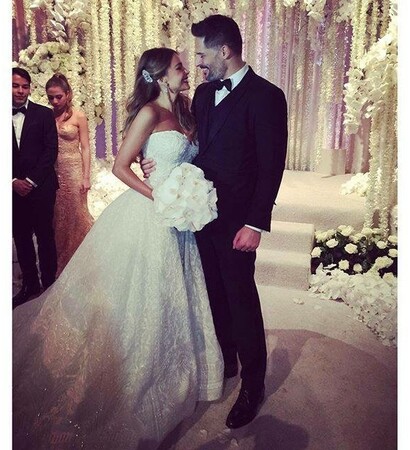 bride, joe manganiello and sofia vergara