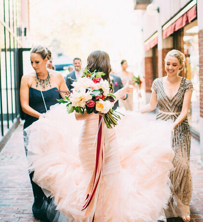 ruffles, wedding dress and bride