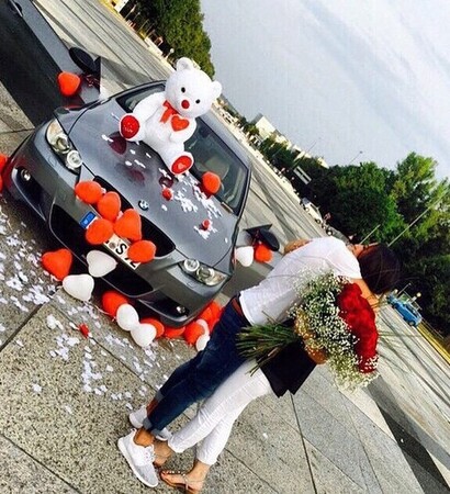 guy, flowers and girl