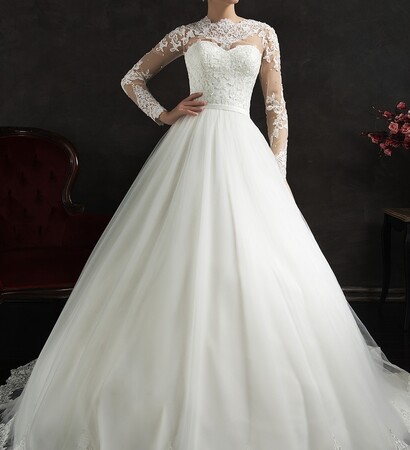 high neck wedding dresses and en
