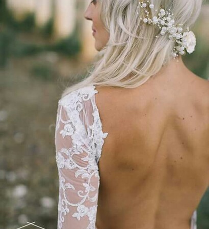 blonde, dress and bare back