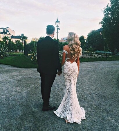 back, bride and weddingdress