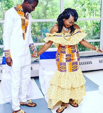 African woman, African and aso ebi