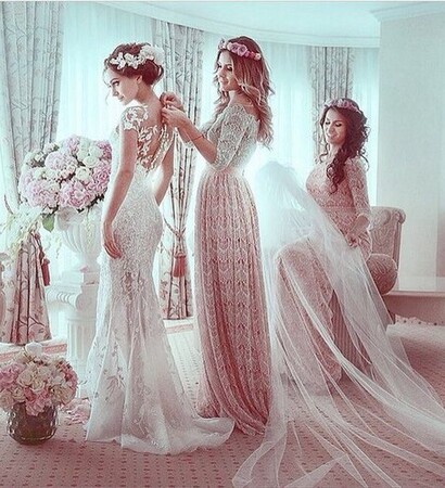 girls, friends and wedding dress