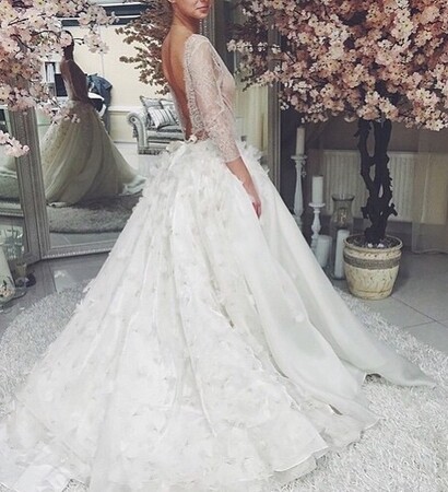 backless wedding dress, tulle wedding dress and sexy