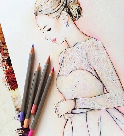 doll-memories, lady and drawing
