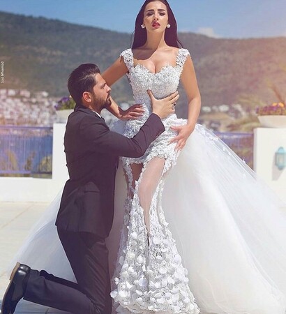 bride, couple and love