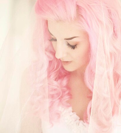 veil, pink and beautiful