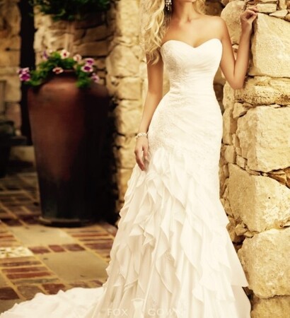 wedding dress, blonde and white