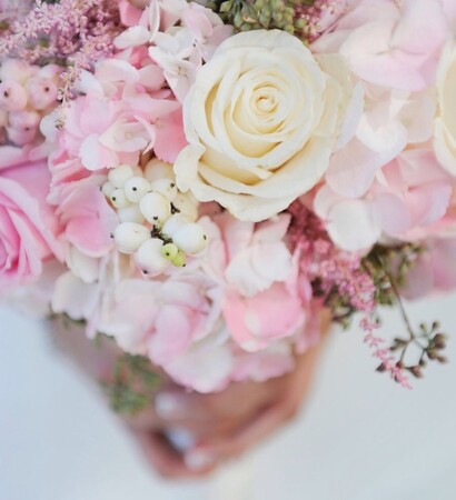 pink, wedding dress and white