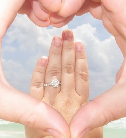 engagement ring, diamond and love