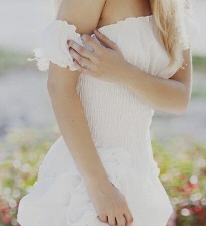 long hair, wedding dress and chic