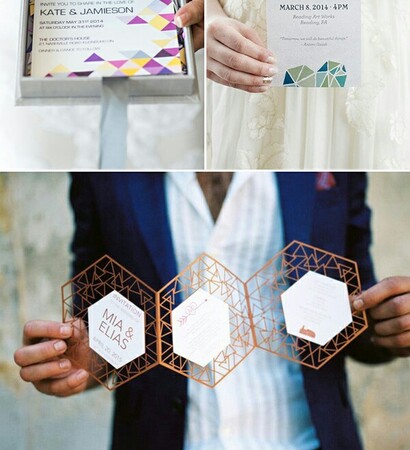 geometric, modern and invitation
