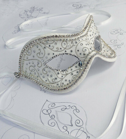 bridal mask, wedding mask and masked ball