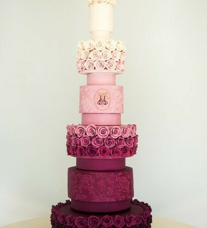 wedding cake, rosa and rosas