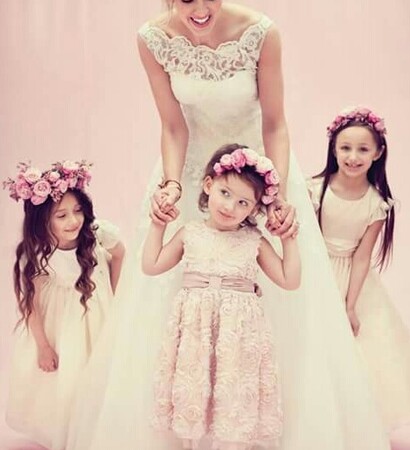 flowergirl, dress and bride
