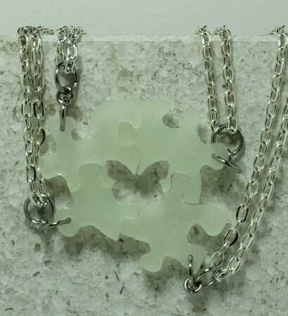 friendship, set of 4 and pressed flowers