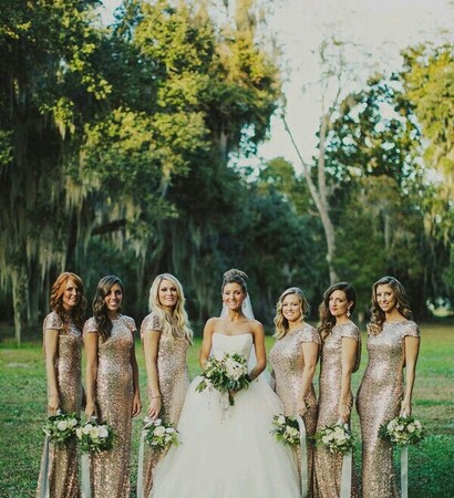 bridemaids, bride and style