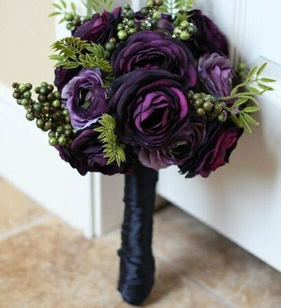 purplr, gothic and flowers
