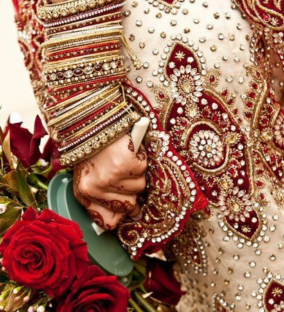 mehndi, roses and lahnga