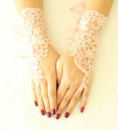 accessories, etsy and pale pink lace glove