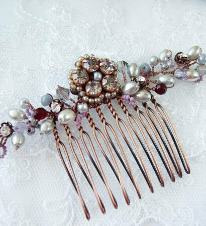 bridesmaid hair comb, rhinestone hair and jeweled headpiece