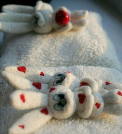 january, felt hearts and valentines day