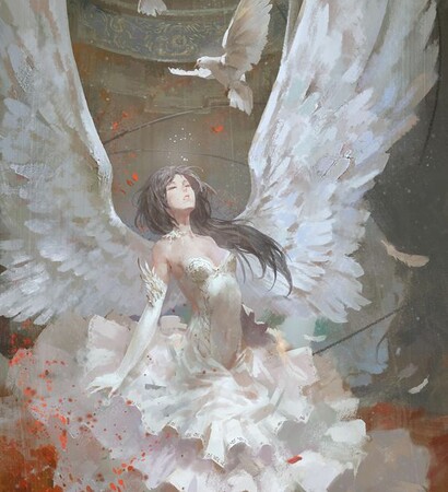 cute, girl and wings