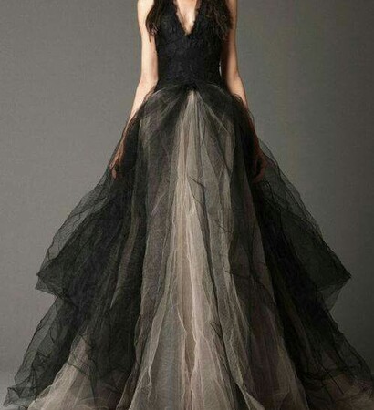 dress, black and gothic wedding dress
