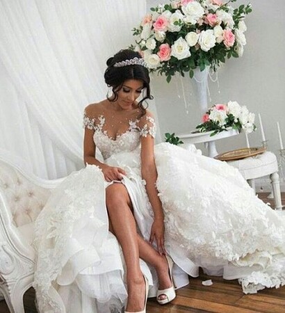 beauty, bridal gown and fashion