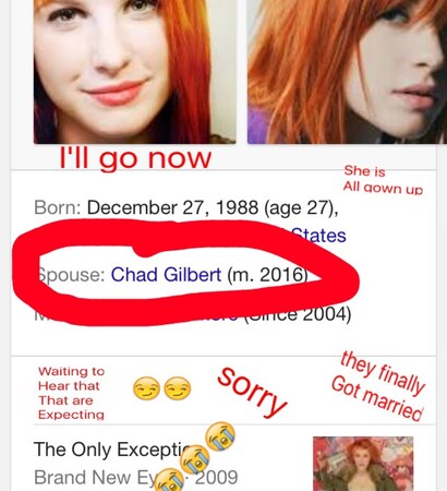crying, hayley williams and chad gilbert