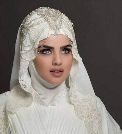 make up, hijab braid and wedding dresses