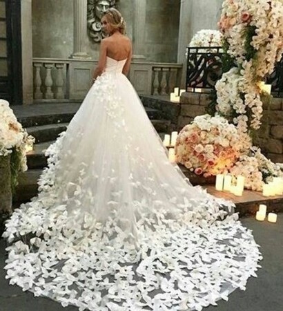 flowers, luxury and wedding dress