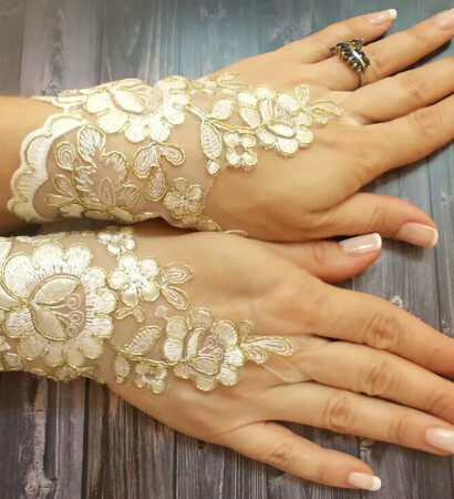 bridal gloves, wedding accessories and gothic glove cuff