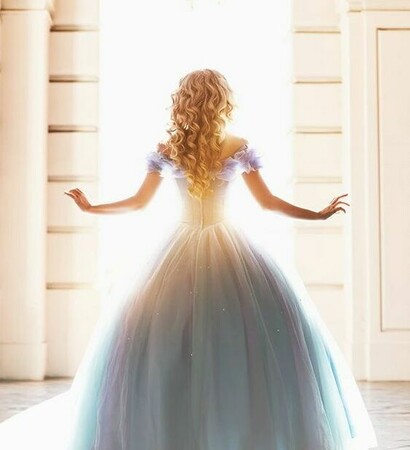 dress, curly hair and princess dress