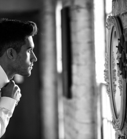 groom, profile and portrait