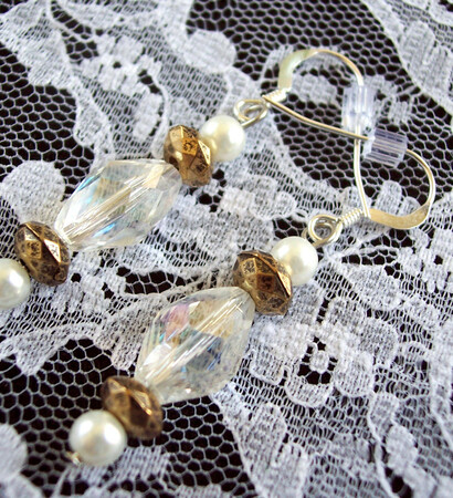 bridle, white and antique gold