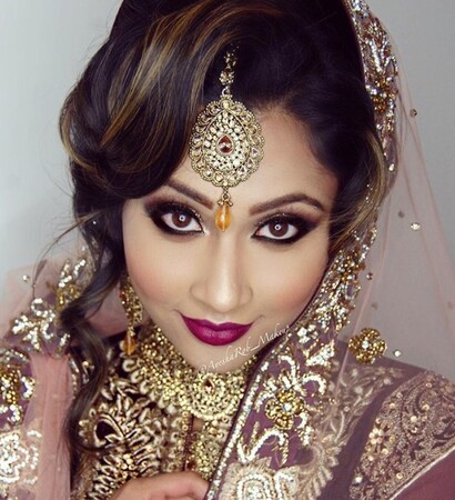 makeup, bride and jewellery